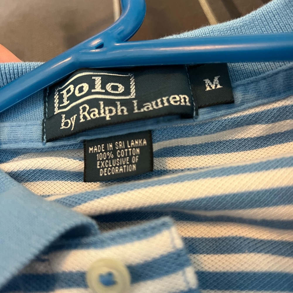 Polo Short Sleeve Shirt (blue and white) - Picture 4 of 4